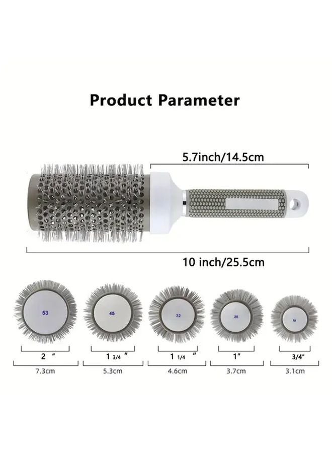 5pcs Professional Anti Static Heat Resistant Round Curling Brushes Salon Styling Tools - Image 4